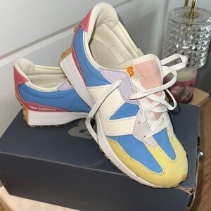 New Balance Women's Blue, Pink, Yellow, and White Sneakers